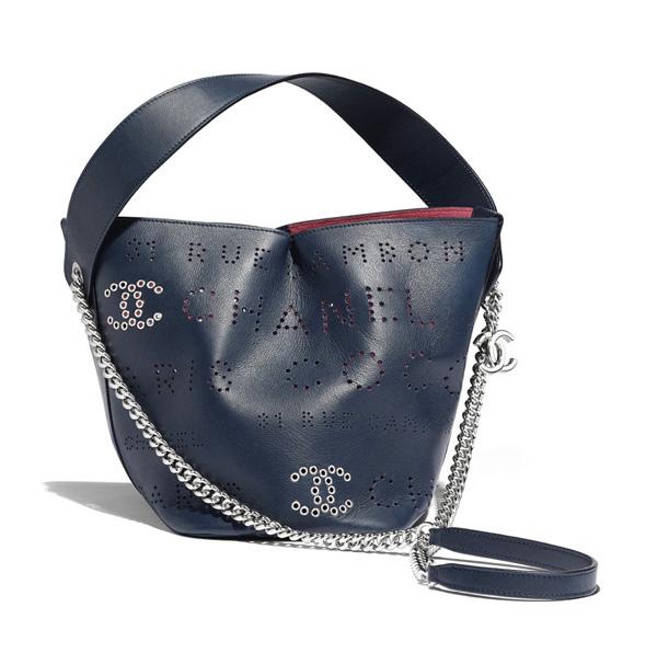 2019春夏新作 CHANEL★Drawstring Bag ロゴ 巾着 バケツ型バッグEyelet 9071913